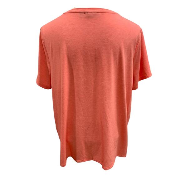 XXL Apt 9 Womens New Coral Twist Hem Tshirt Soft Short Sleeve - Picture 5 of 9